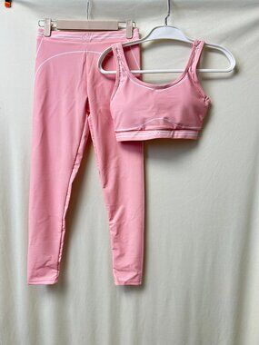 ALO Pink Long-Sleeve Top & Shorts Set — Size S